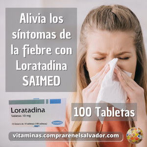 Loratadina de Saimed x 100 tabletas alivia rápidamente las molestias de la alergia