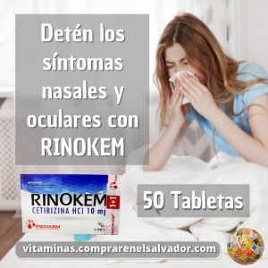 Rinokem 10 mg - 50 Tabletas para Alivio de Alergias